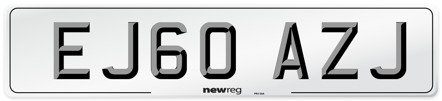EJ60 AZJ Number Plate from New Reg